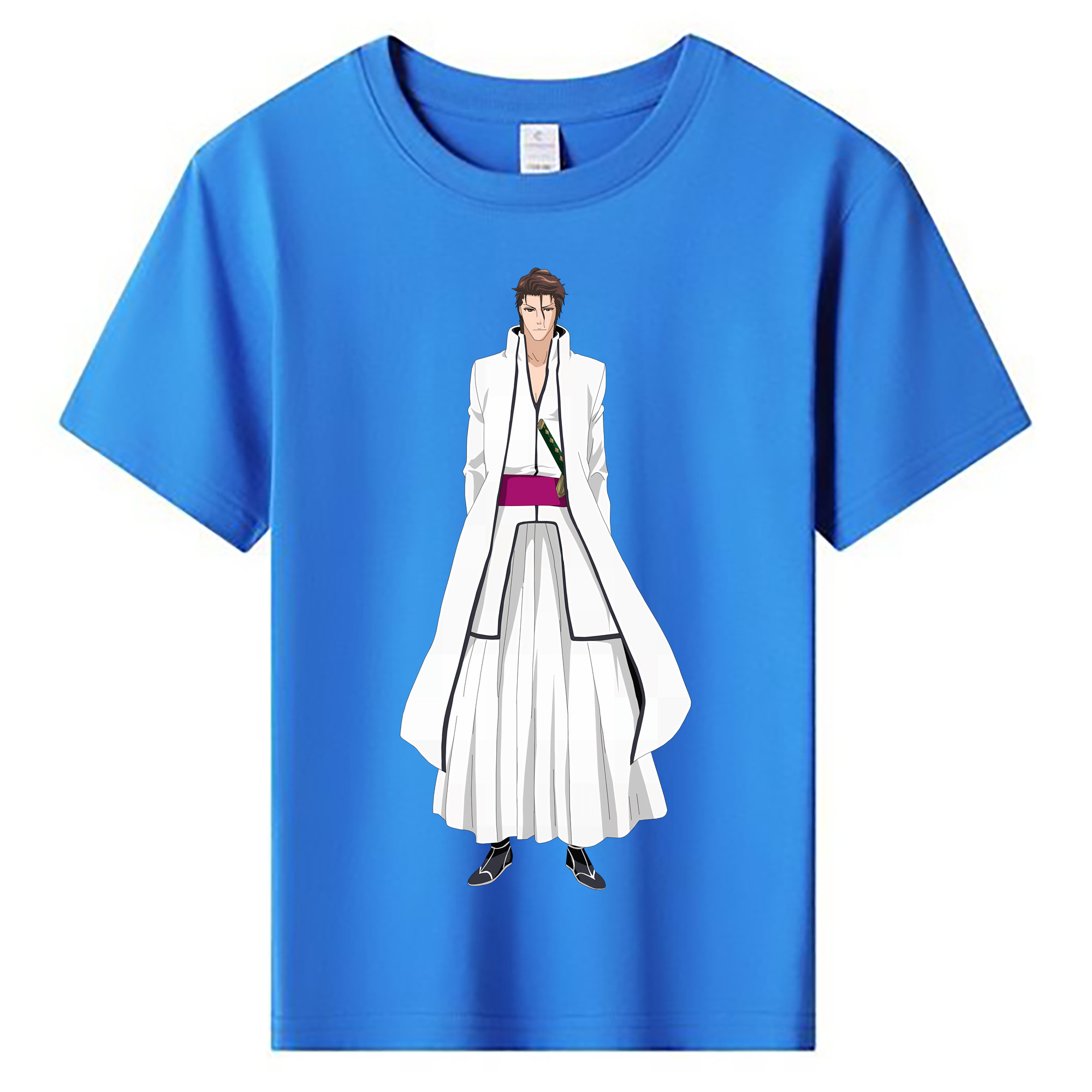 （画像用） ブリーチ 藍染 惣右介（あいぜん そうすけ） BLEACH Aizen Sousuke 綿100％キッズTシャツ（フロントプリント）